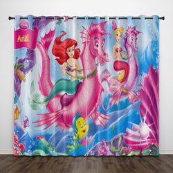 Cartoon The Little Mermaid Curtains Pattern Blackout Window Drapes (Online Order Only)