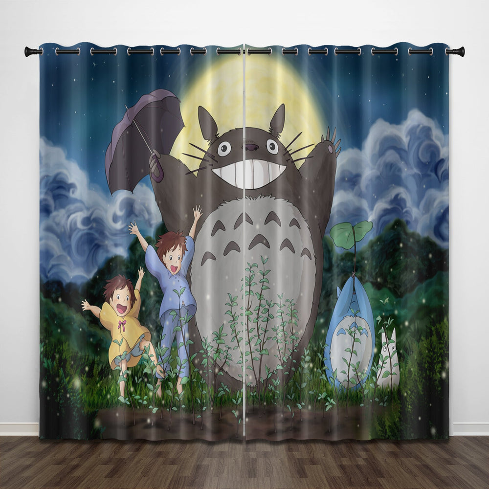 Cartoon Tonari no Totoro Curtains Pattern Blackout Window Drapes (Online Order Only)