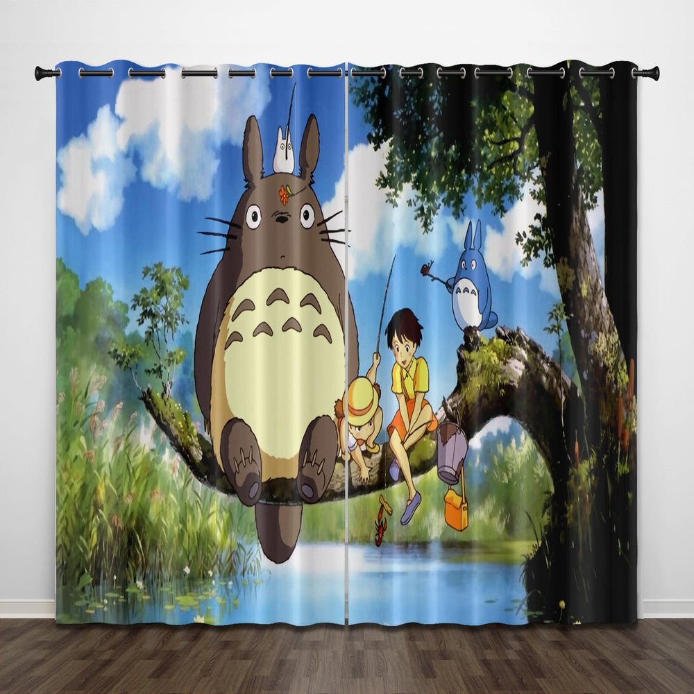 Cartoon Tonari no Totoro Curtains Pattern Blackout Window Drapes (Online Order Only)