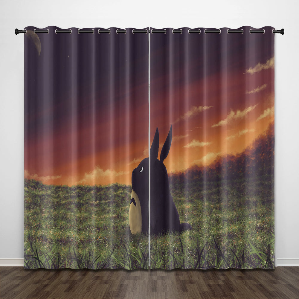 Cartoon Tonari no Totoro Curtains Pattern Blackout Window Drapes (Online Order Only)