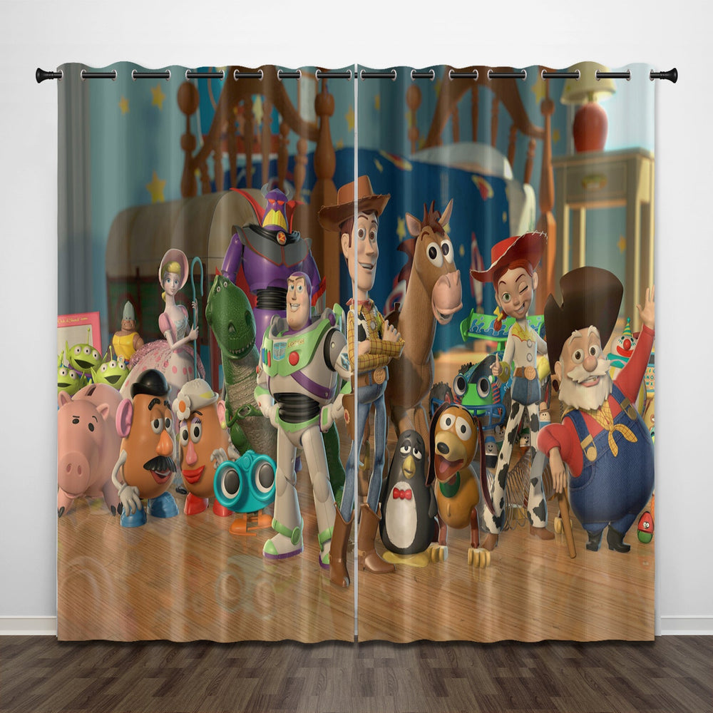 Cartoon Toy Story Curtains Pattern Blackout Window Drapes (Online Order Only)