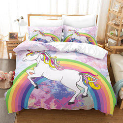 Cartoon Unicorn Bedding Set Quilt Covers Room Decoration (Online Order Only)