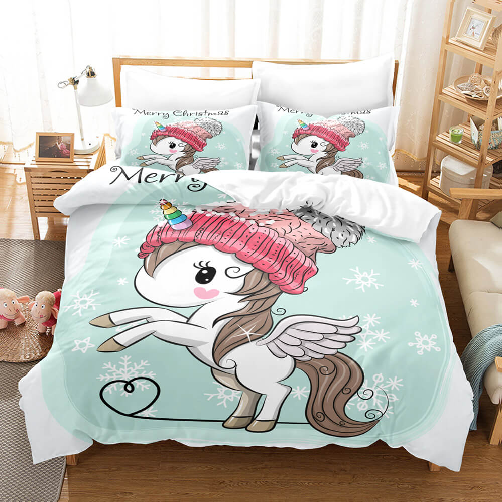 Cartoon Unicorn Bedding Set Quilt Covers Room Decoration (Online Order Only)