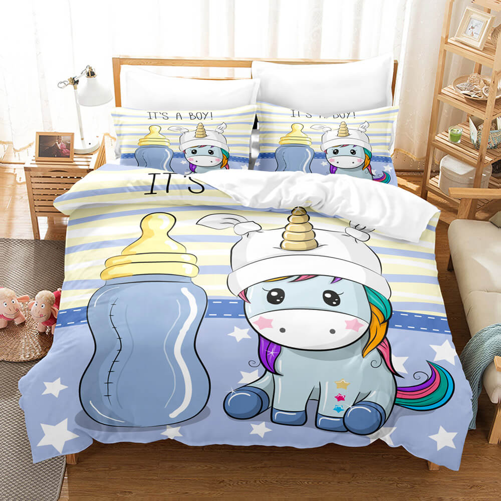 Cartoon Unicorn Bedding Set Quilt Covers Room Decoration (Online Order Only)