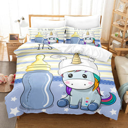 Cartoon Unicorn Bedding Set Quilt Covers Room Decoration (Online Order Only)