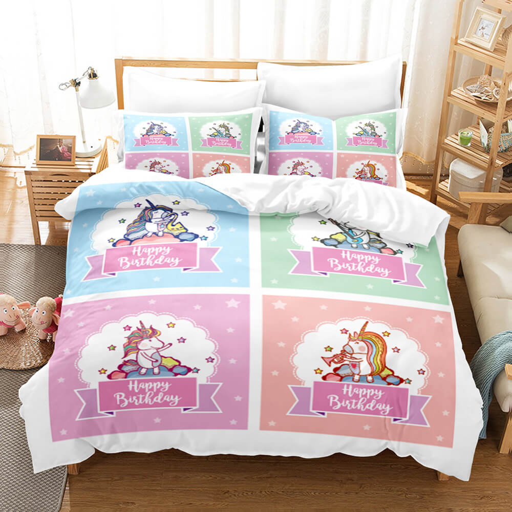 Cartoon Unicorn Bedding Set Quilt Covers Room Decoration (Online Order Only)