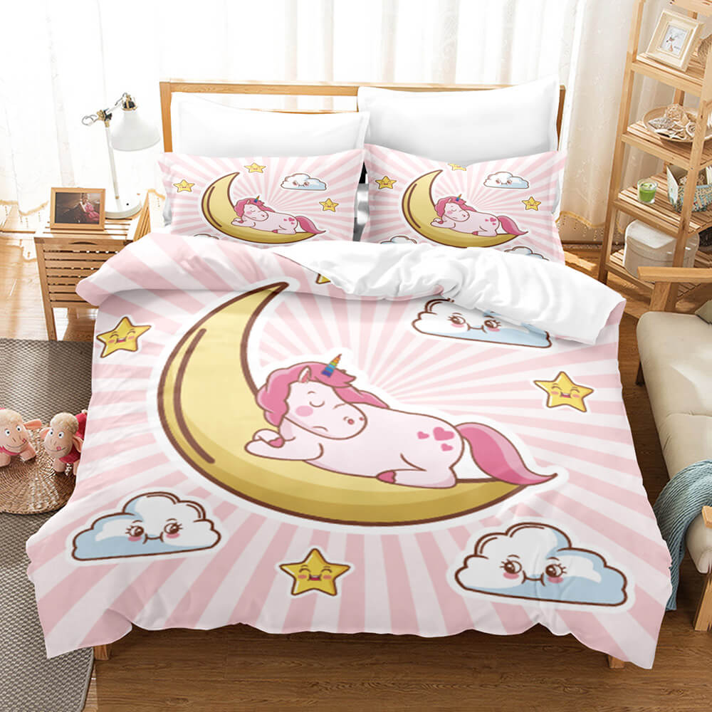 Cartoon Unicorn Bedding Set Quilt Covers Room Decoration (Online Order Only)