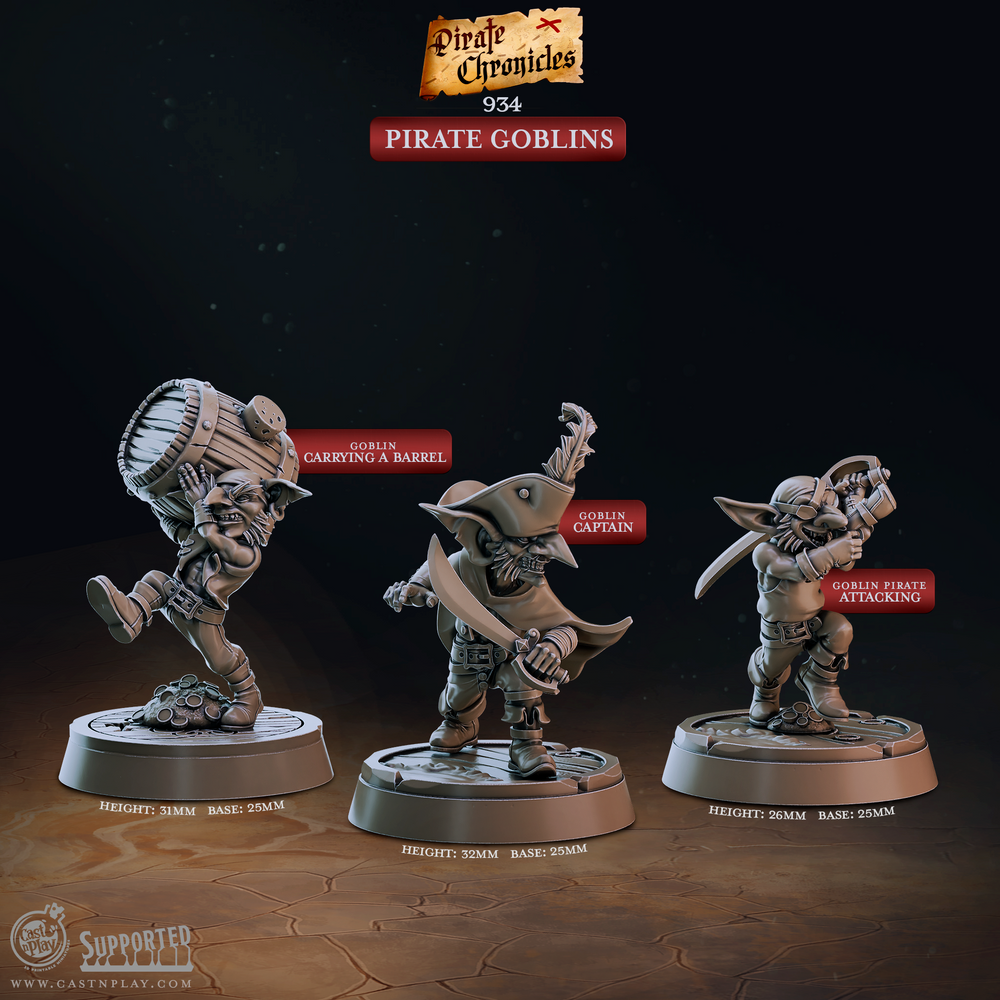 3D Printed Cast n Play Pirate Chronicles Collection 28mm 32mm D&D (Online Only)