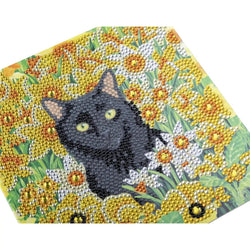 Cat Amongst the Flowers Crystal Art Card Kit Craft Buddy (ONLINE ORDER ONLY)