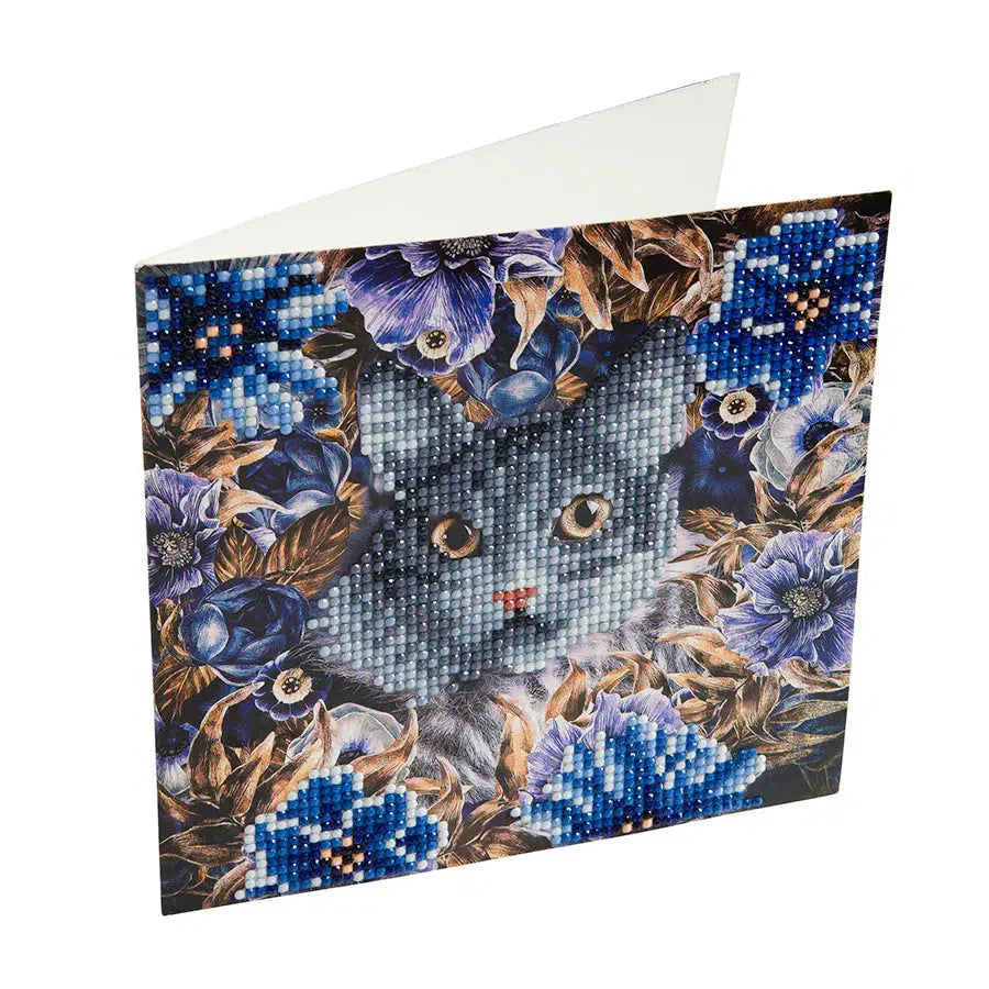 Cat & Flowers Crystal Art Card Kit Craft Buddy (ONLINE ORDER ONLY)