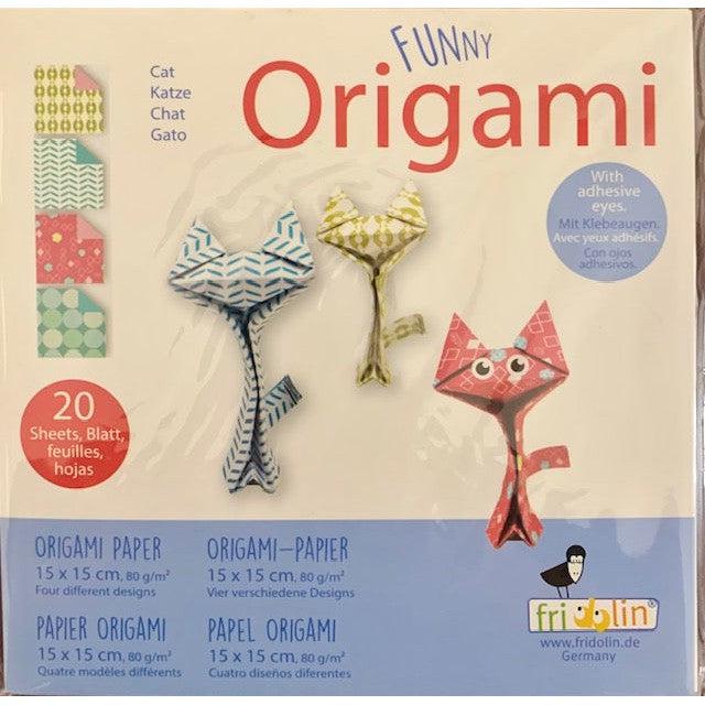 Cat Funny (15 cm) Origami Kit Fridolin (ONLINE ORDER ONLY)