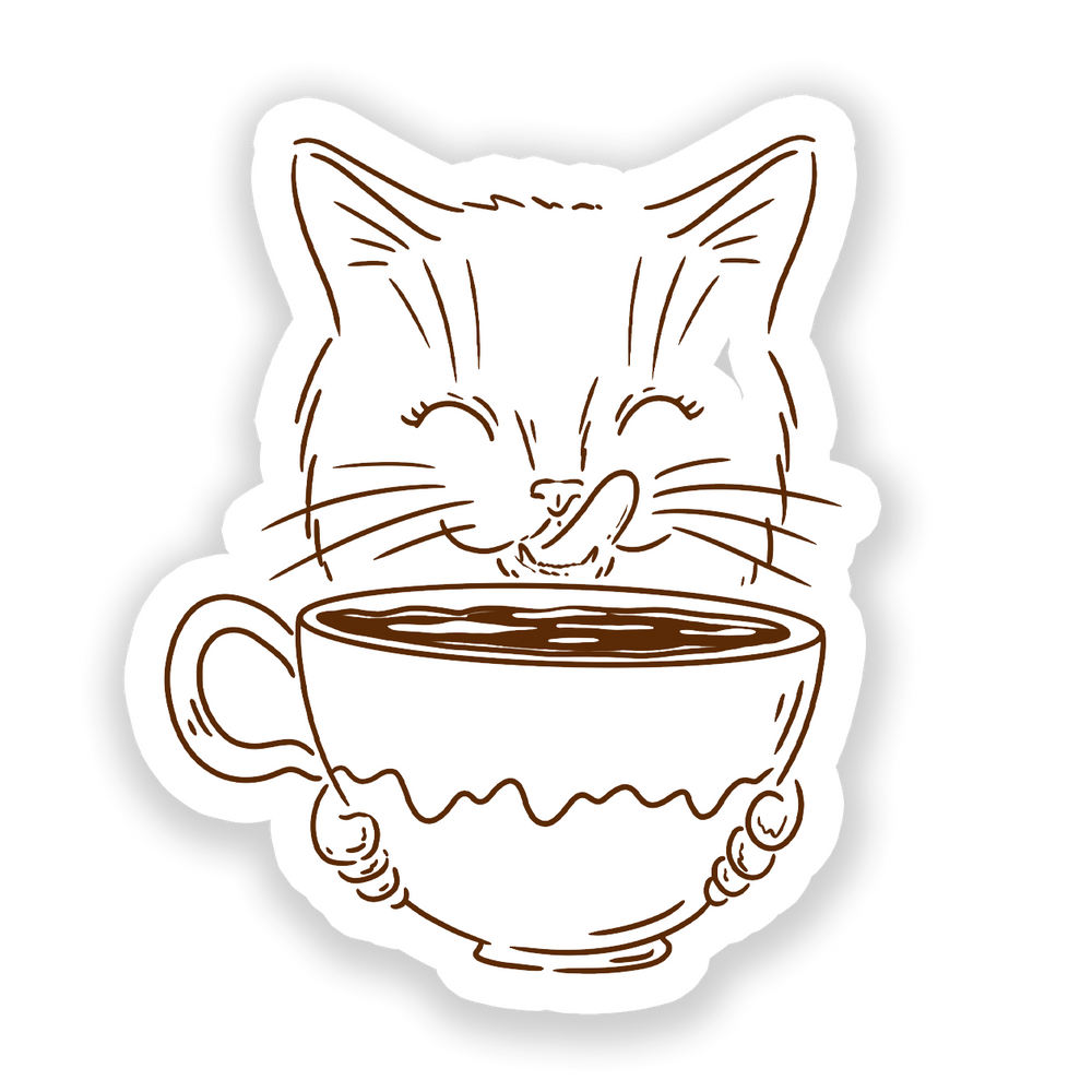 Cat Drinking Sticker (Online Order Only)