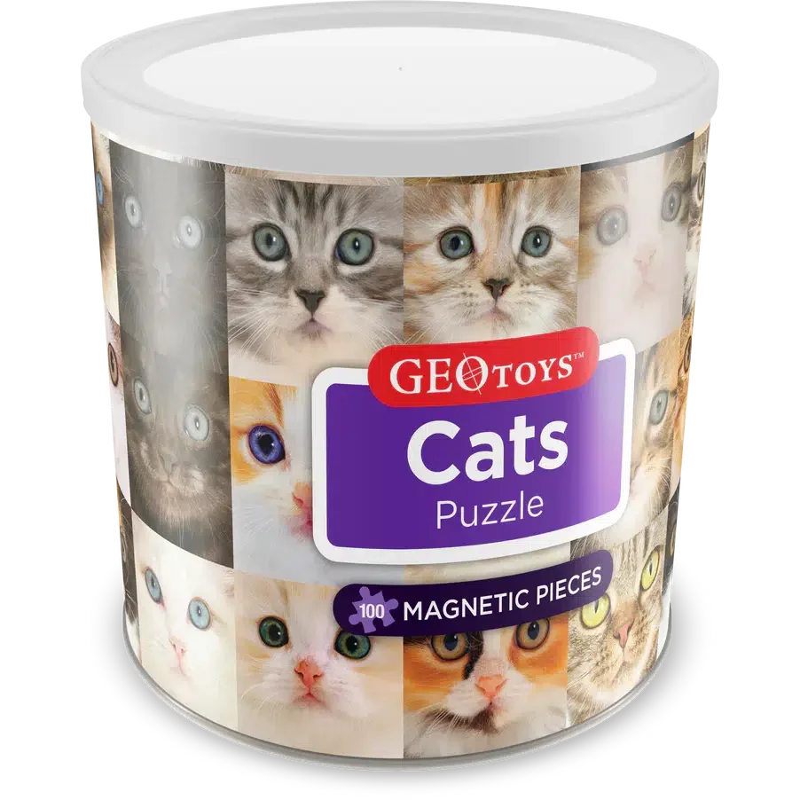Cats 100 Piece Magnetic Jigsaw Puzzle Geotoys (ONLINE ORDER ONLY)