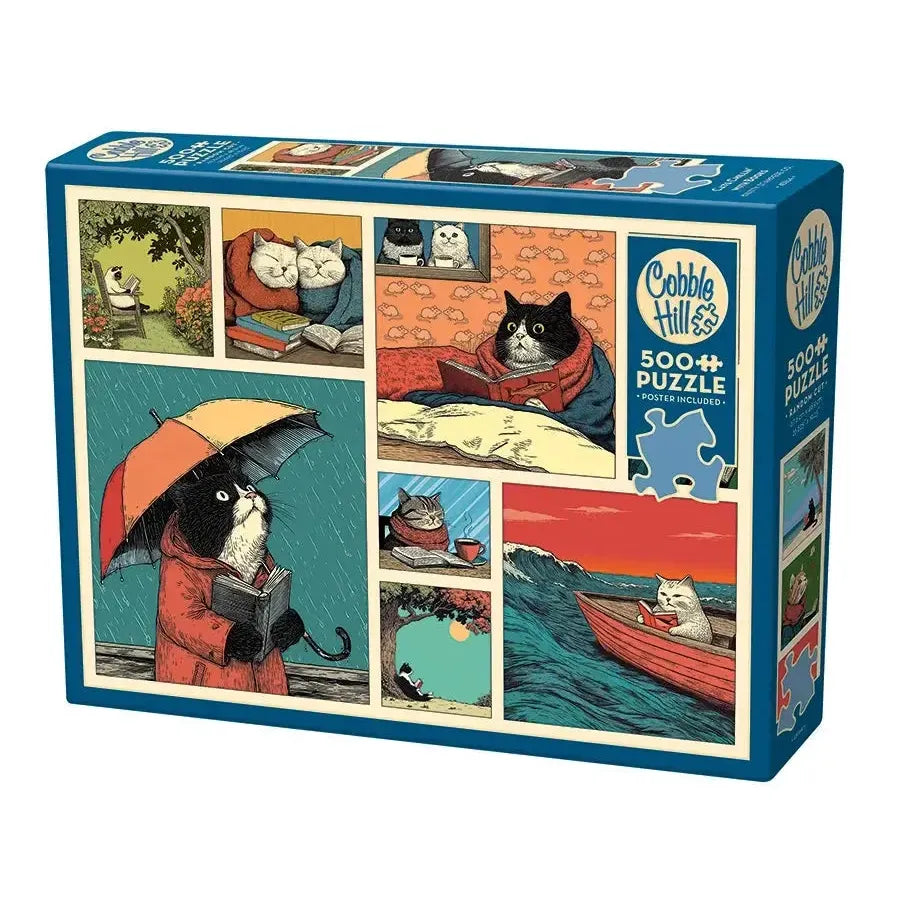 Cats Chillin' with Books 500 Piece Jigsaw Puzzle Cobble Hill (ONLINE ORDER ONLY)
