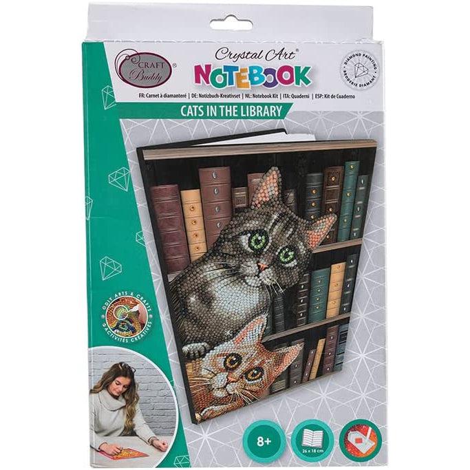 Cats in the Library Crystal Art Notebook Kit Craft Buddy (ONLINE ORDER ONLY)