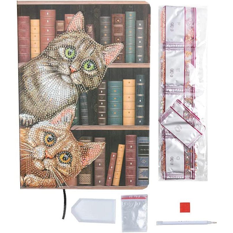 Cats in the Library Crystal Art Notebook Kit Craft Buddy (ONLINE ORDER ONLY)
