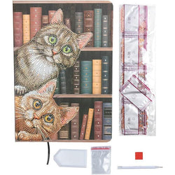 Cats in the Library Crystal Art Notebook Kit Craft Buddy (ONLINE ORDER ONLY)