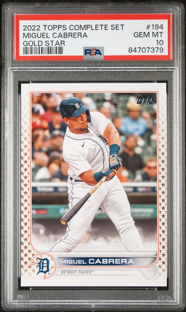 2022 TOPPS COMPLETE SET MIGUEL CABRERA GOLD STAR #194 - PSA 10 (Online Order Only)