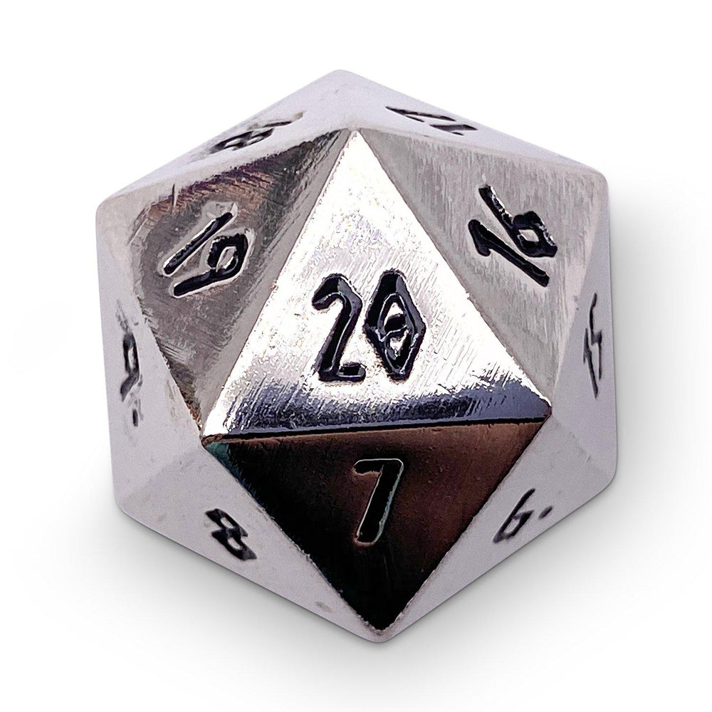 Chainmail Silver Metal Countdown Dice 25mm (ONLINE ORDER ONLY)