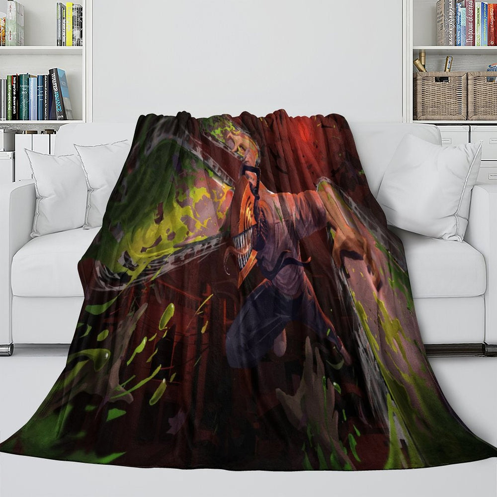 Chainsaw Man Blanket Flannel Fleece Pattern Throw Room Decoration (Online Order Only)
