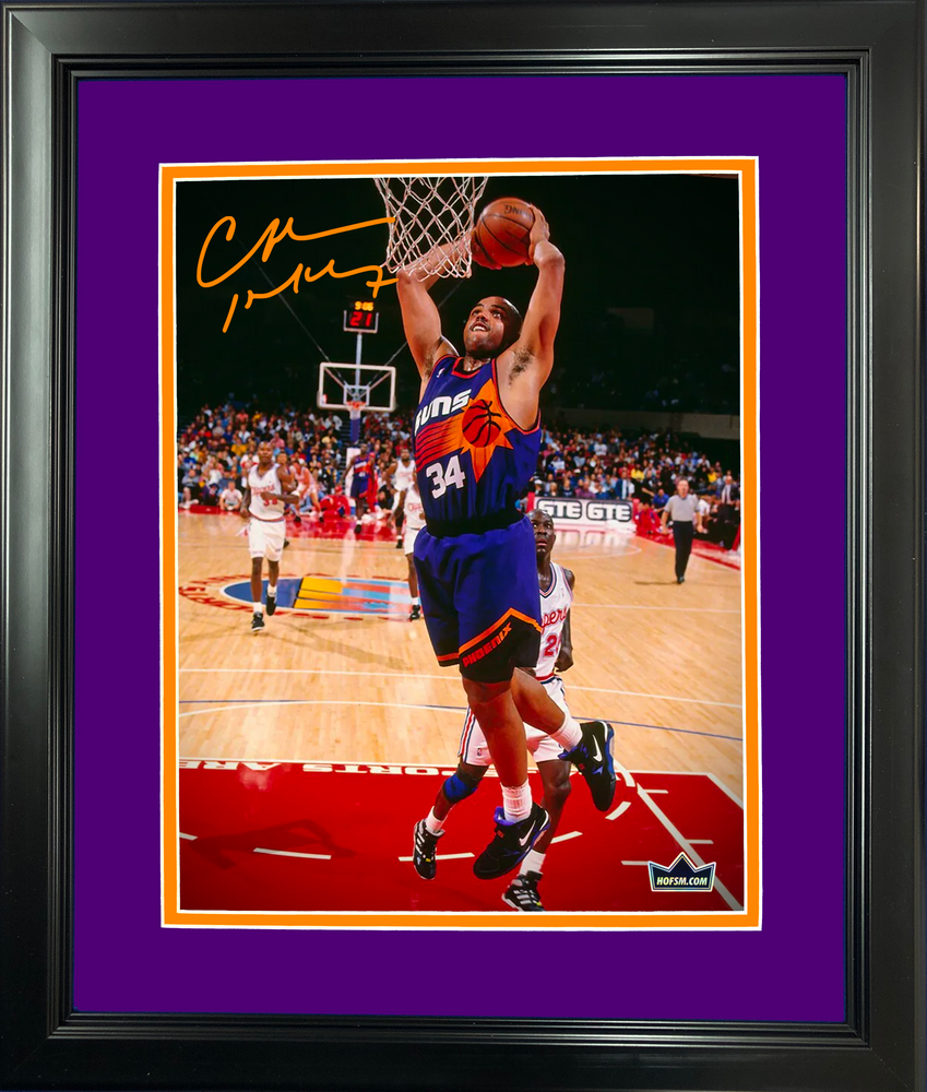 Framed Charles Barkley Facsimile Laser Engraved Signature Auto 11"x14" Basketball Photo HOFSM Holo (ONLINE ORDER ONLY)