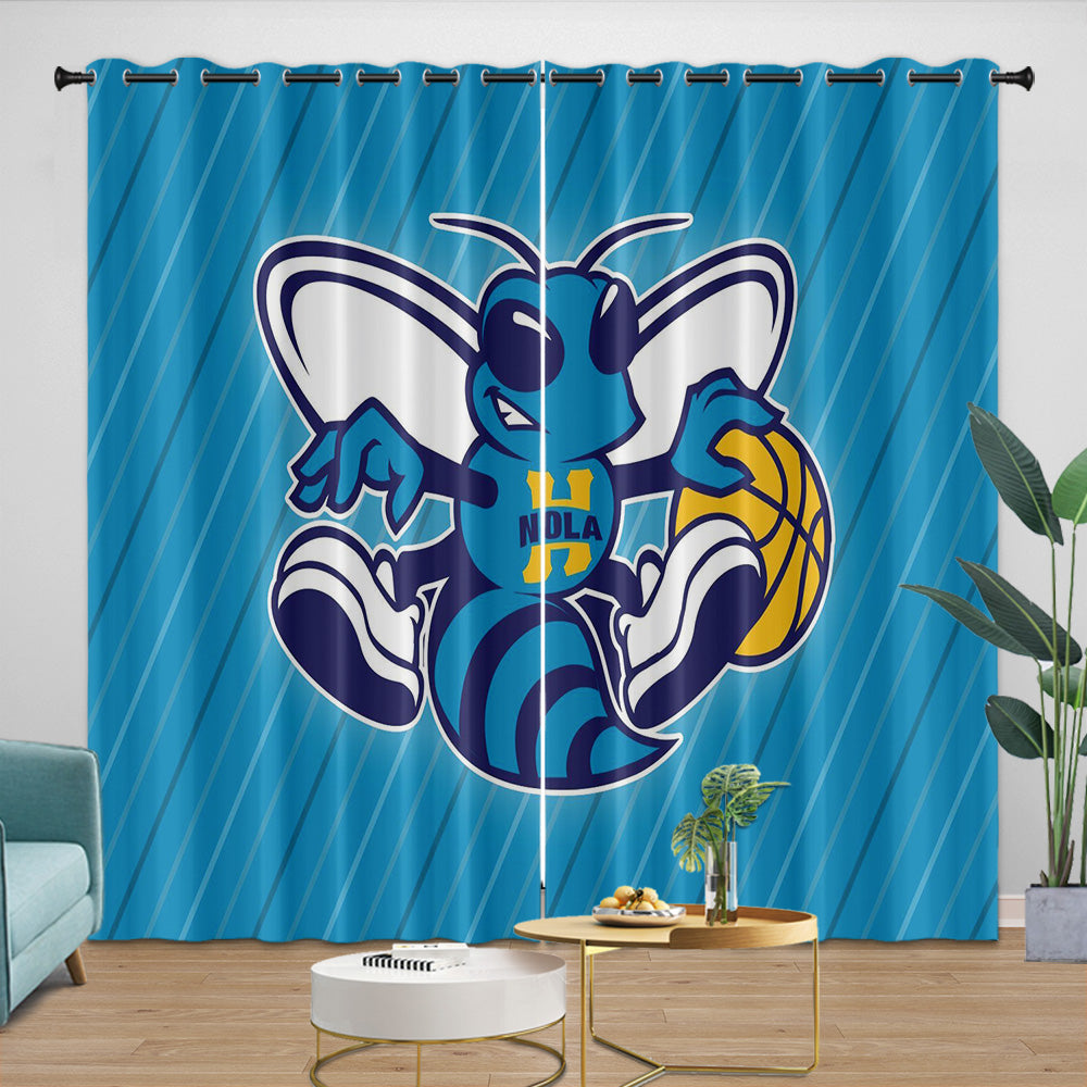 Charlotte Hornets Curtains Blackout Window Drapes Room Decoration (Online Order Only)