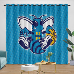 Charlotte Hornets Curtains Blackout Window Drapes Room Decoration (Online Order Only)