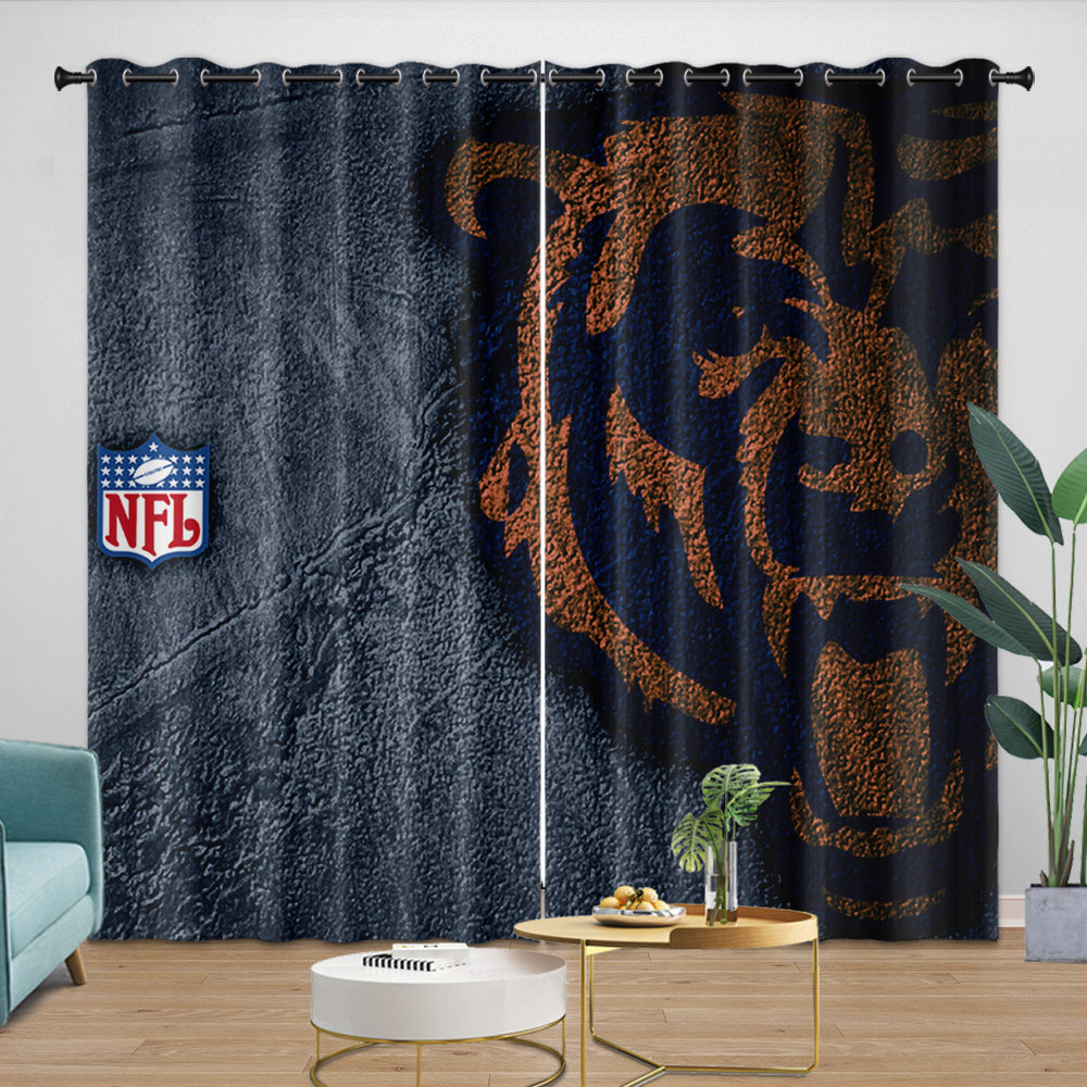 Chicago Bears Curtains Blackout Window Drapes Room Decoration (Online Order Only)