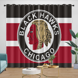Chicago Blackhawks Curtains Blackout Window Drapes Room Decoration (Online Order Only)