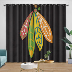 Chicago Blackhawks Curtains Blackout Window Drapes Room Decoration (Online Order Only)