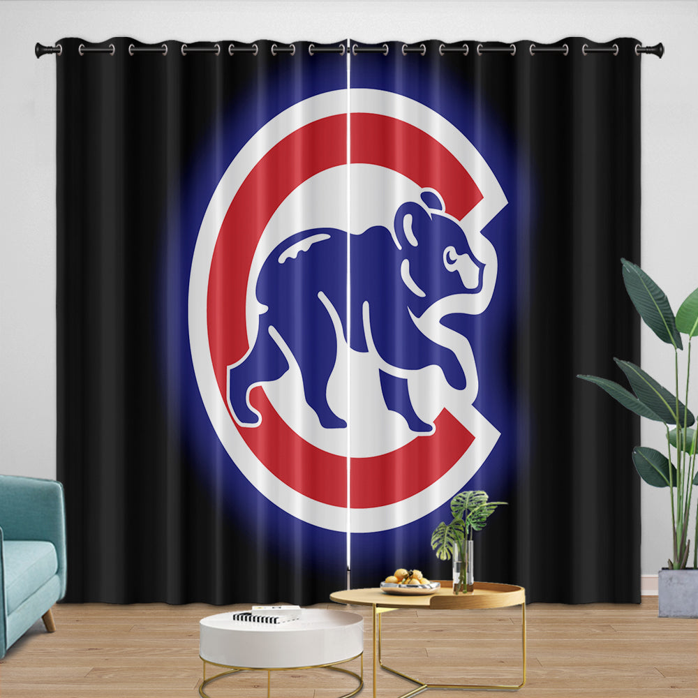 Chicago Cubs Curtains Blackout Window Drapes Room Decoration (Online Order Only)