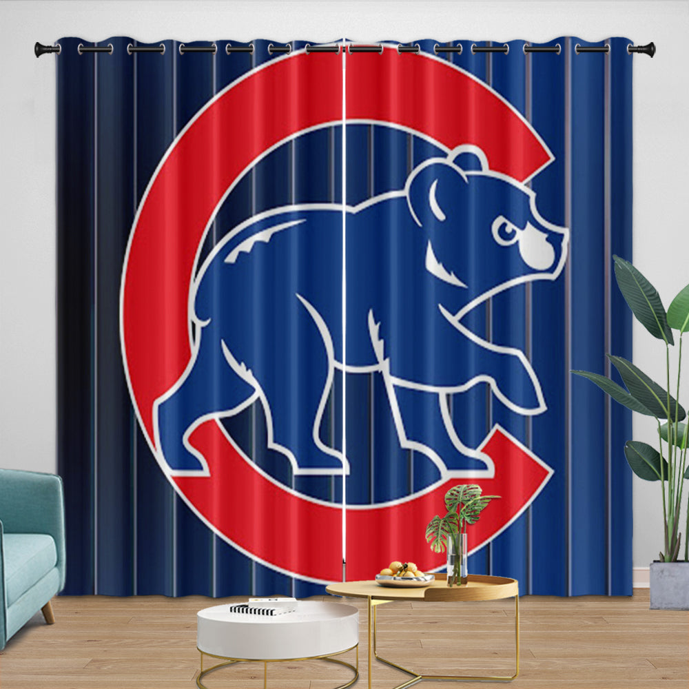 Chicago Cubs Curtains Blackout Window Drapes Room Decoration (Online Order Only)