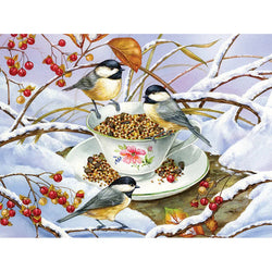 Chickadee Tea 275 Large Piece Jigsaw Puzzle Cobble Hill (ONLINE ORDER ONLY)
