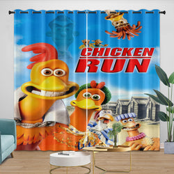 Chicken Run Curtains Pattern Blackout Window Drapes (ONLINE ORDER ONLY)