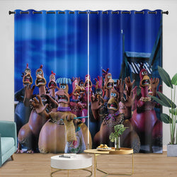 Chicken Run Curtains Pattern Blackout Window Drapes (ONLINE ORDER ONLY)