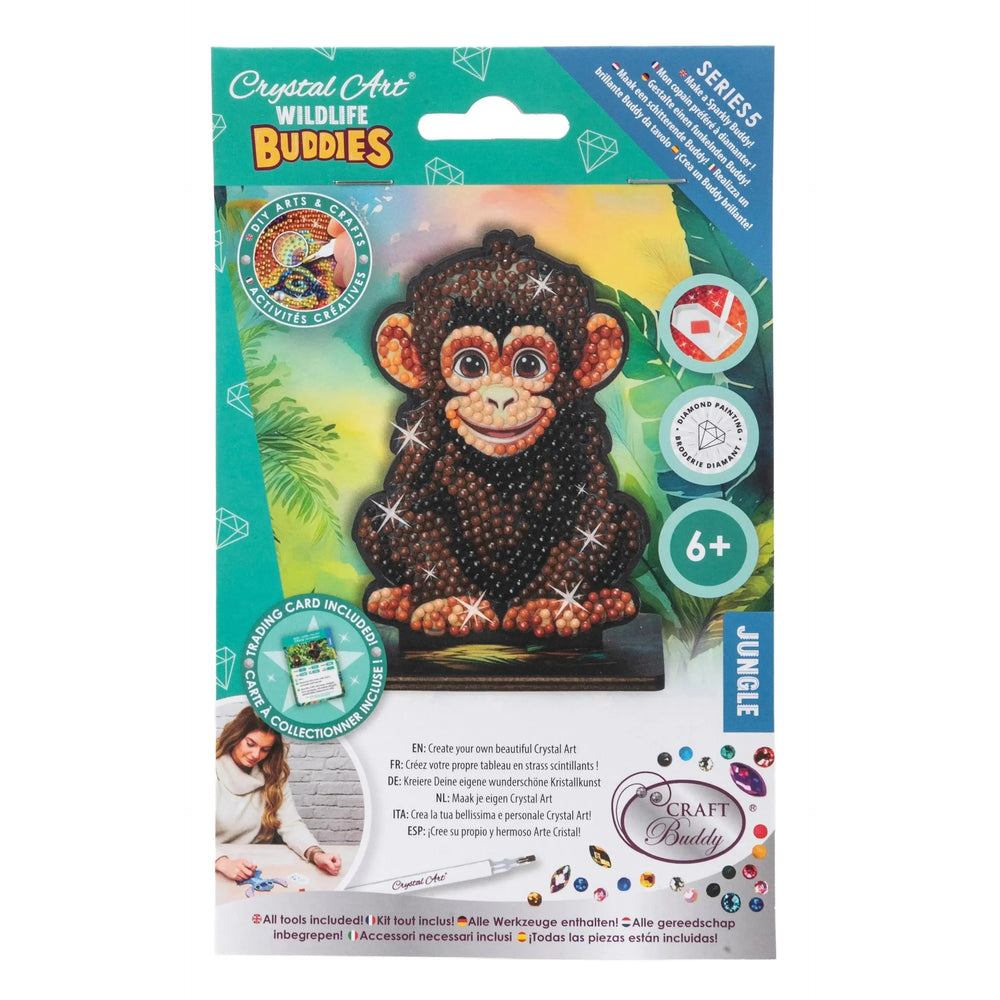 Chimp "Jungle" Crystal Art Buddies Kit Craft Buddy (ONLINE ORDER ONLY)