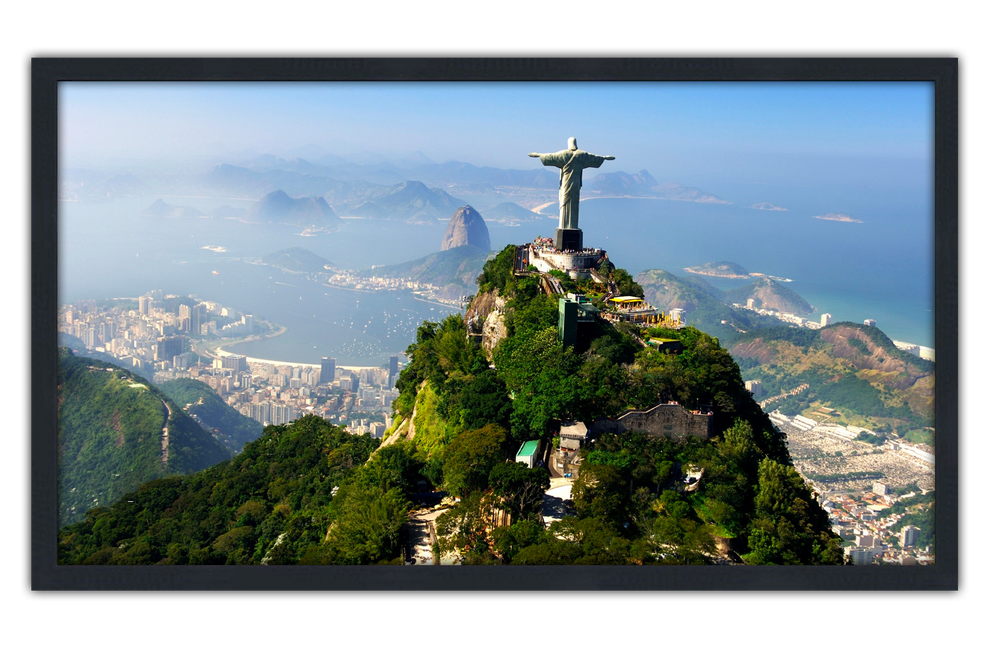 Professionally Framed Christ The Redeemer Statue Rio De Janeiro Skyline High-Resolution Panoramic Photo 12x22 Wall Art (ONLINE ORDER ONLY)