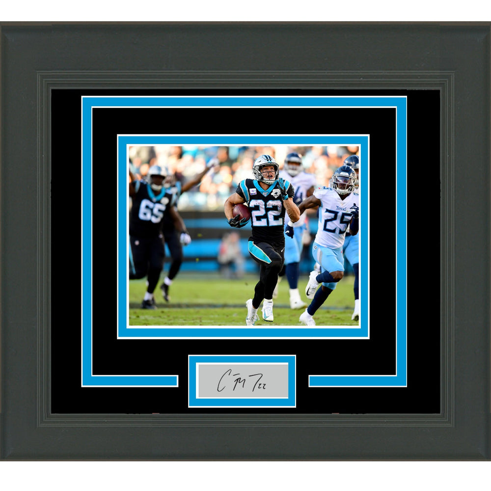 Framed Christian McCaffrey Facsimile Laser Engraved Signature Auto Carolina Panthers 11x14 Football Photo (ONLINE ORDER ONLY)