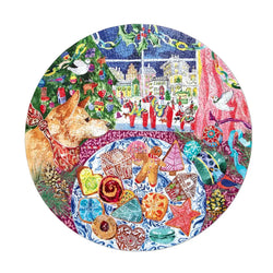 Christmas Cookies 500 Piece Round Jigsaw Puzzle eeBoo