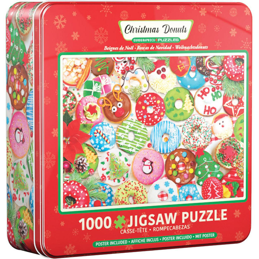 Christmas Donuts 1000 Piece Jigsaw Puzzle in Tin Eurographics (ONLINE ORDER ONLY)