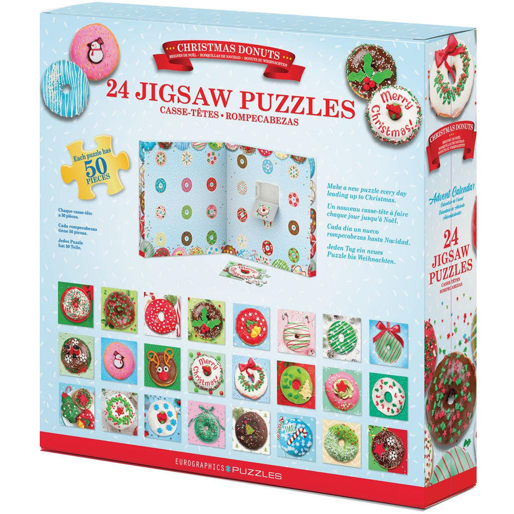 Christmas Donuts Advent Calendar - 24 Set of 50 Piece Mini Jigsaw Puzzles Eurographics (ONLINE ORDER ONLY)