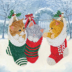 Christmas Kittens Crystal Art Card Kit Craft Buddy (ONLINE ORDER ONLY)