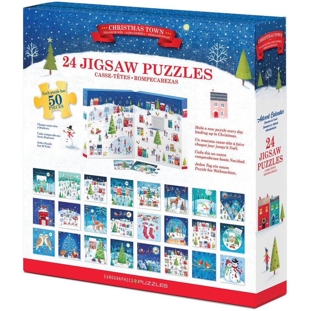 Christmas Town Advent Calendar - 24 Set of 50 Piece Mini Jigsaw Puzzles Eurographics (ONLINE ORDER ONLY)