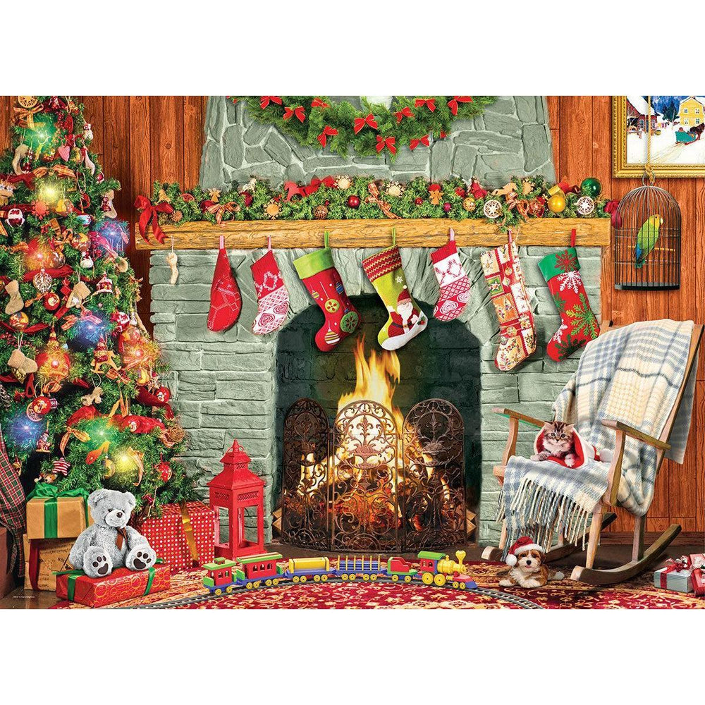 Christmas by the Fireplace 500 Piece Jigsaw Puzzle Eurographics (ONLINE ORDER ONLY)