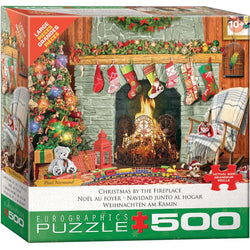 Christmas by the Fireplace 500 Piece Jigsaw Puzzle Eurographics (ONLINE ORDER ONLY)