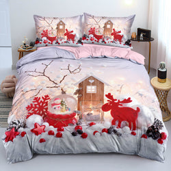 Christmas Bedding Set Duvet Cover Pillowcases Quilt Bed Linen Textiles (Online Order Only)