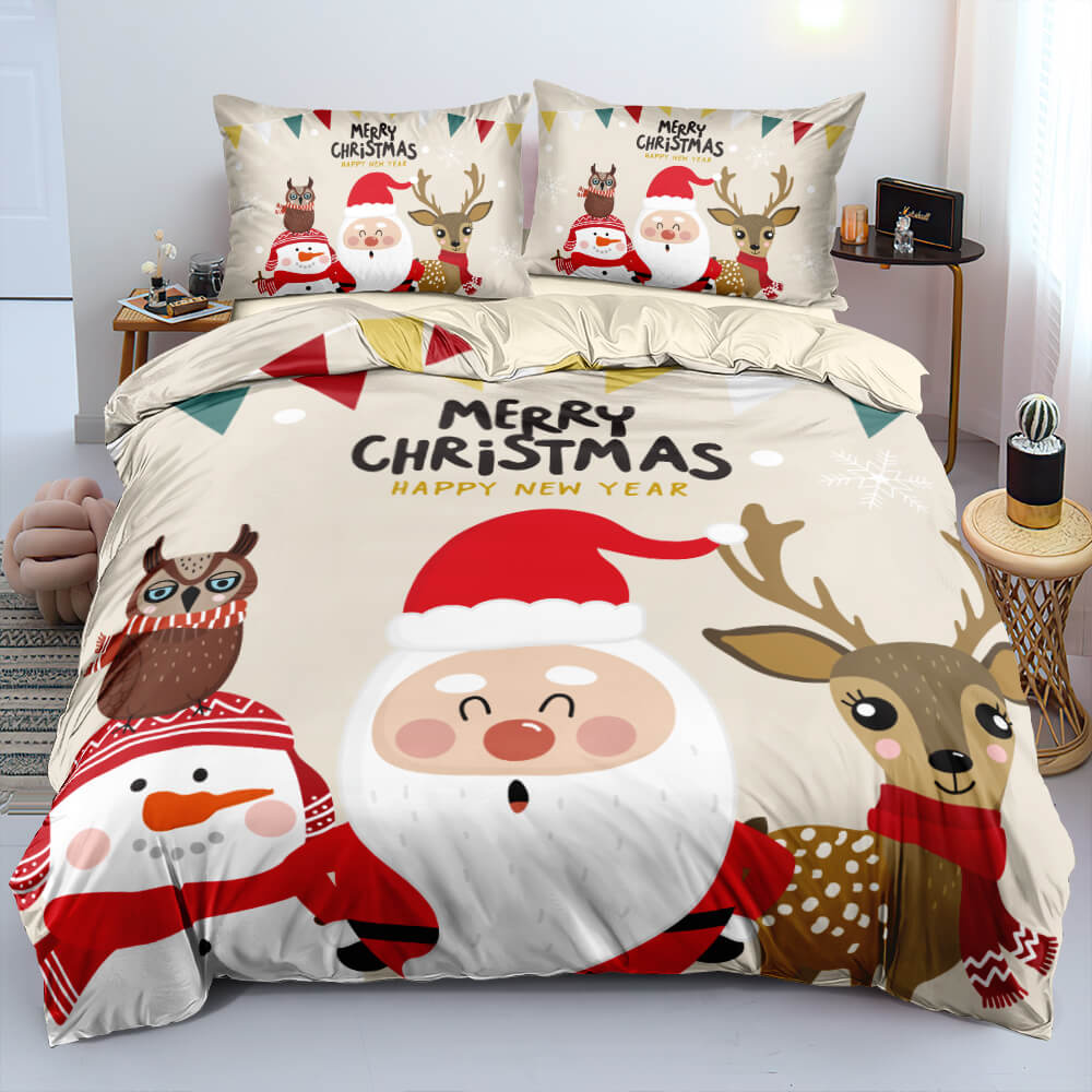 Christmas Bedding Set Duvet Cover Pillowcases Quilt Bed Linen Textiles (Online Order Only)