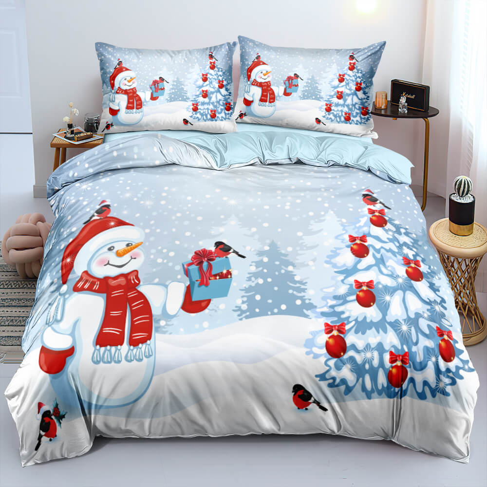 Christmas Bedding Set Duvet Cover Pillowcases Quilt Bed Linen Textiles (Online Order Only)
