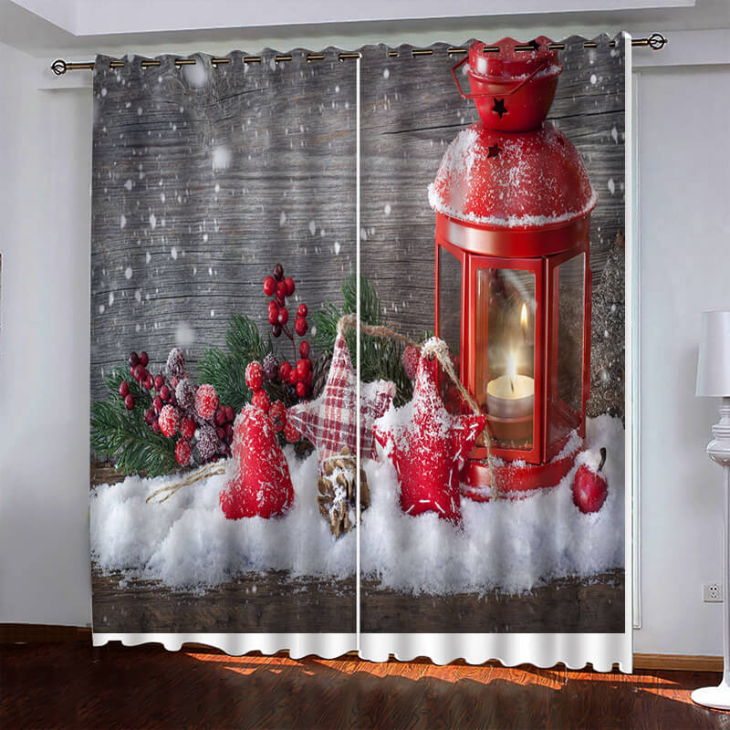 Christmas Pattern Curtains Blackout Window Drapes (Online Order Only)