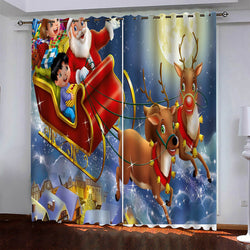 Christmas Pattern Curtains Blackout Window Drapes (Online Order Only)